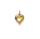 Pendentif coeur en or jaune 18 carats 750 avec diamant - 11x11 mm